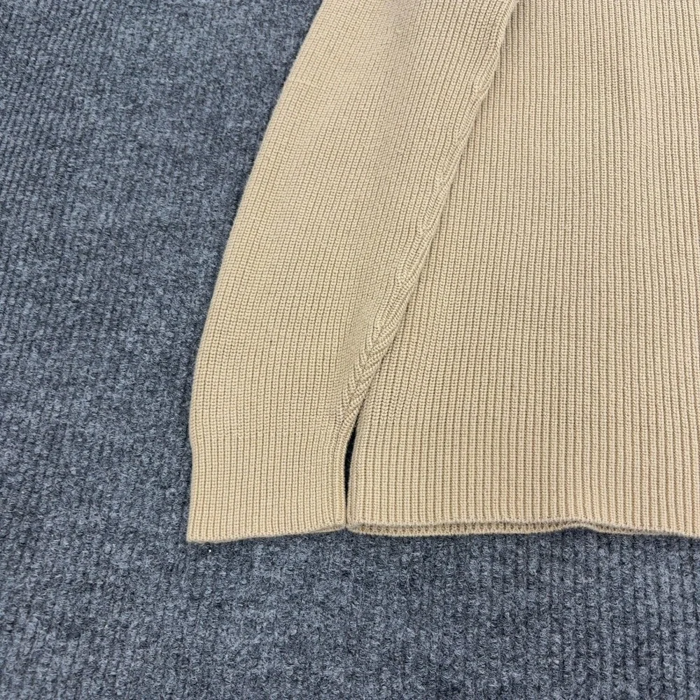 J Crew Sweater Mens XL Tan‎ 100% Cotton Ribbed Crewneck Classic Casual Preppy